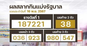 สลากดิจิทัลงวด16พย67